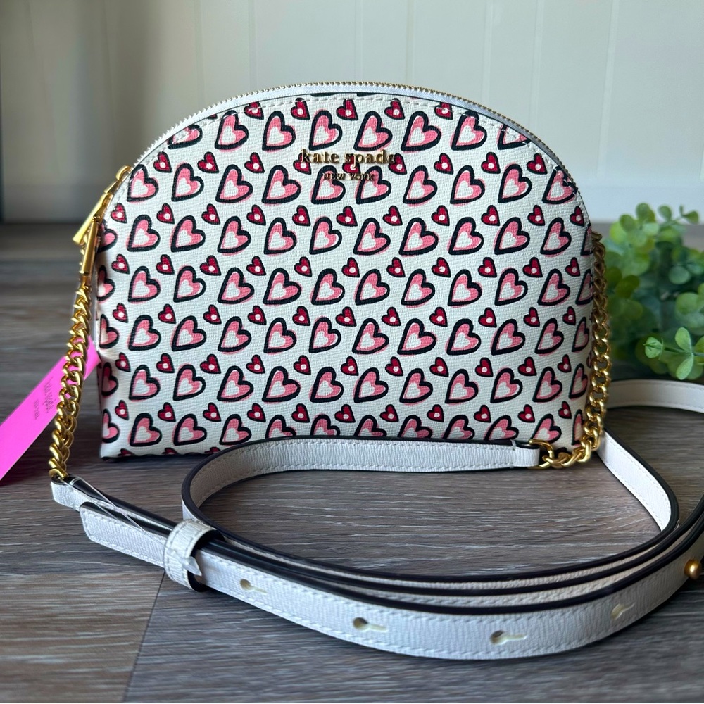 NWT Kate Spade Hearts Double Zip Dome Crossbody - Picture 2 of 10